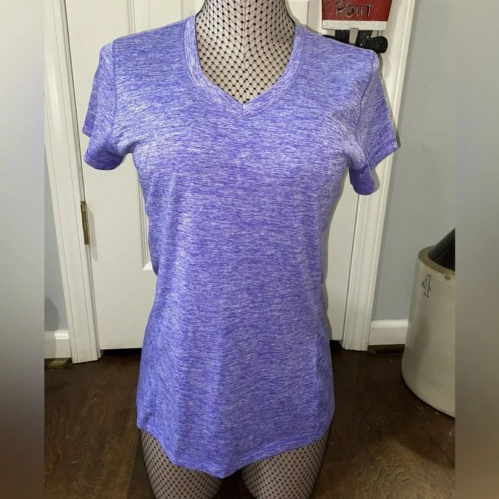 Xersion Women's Heathered Purple V-Neck Tee